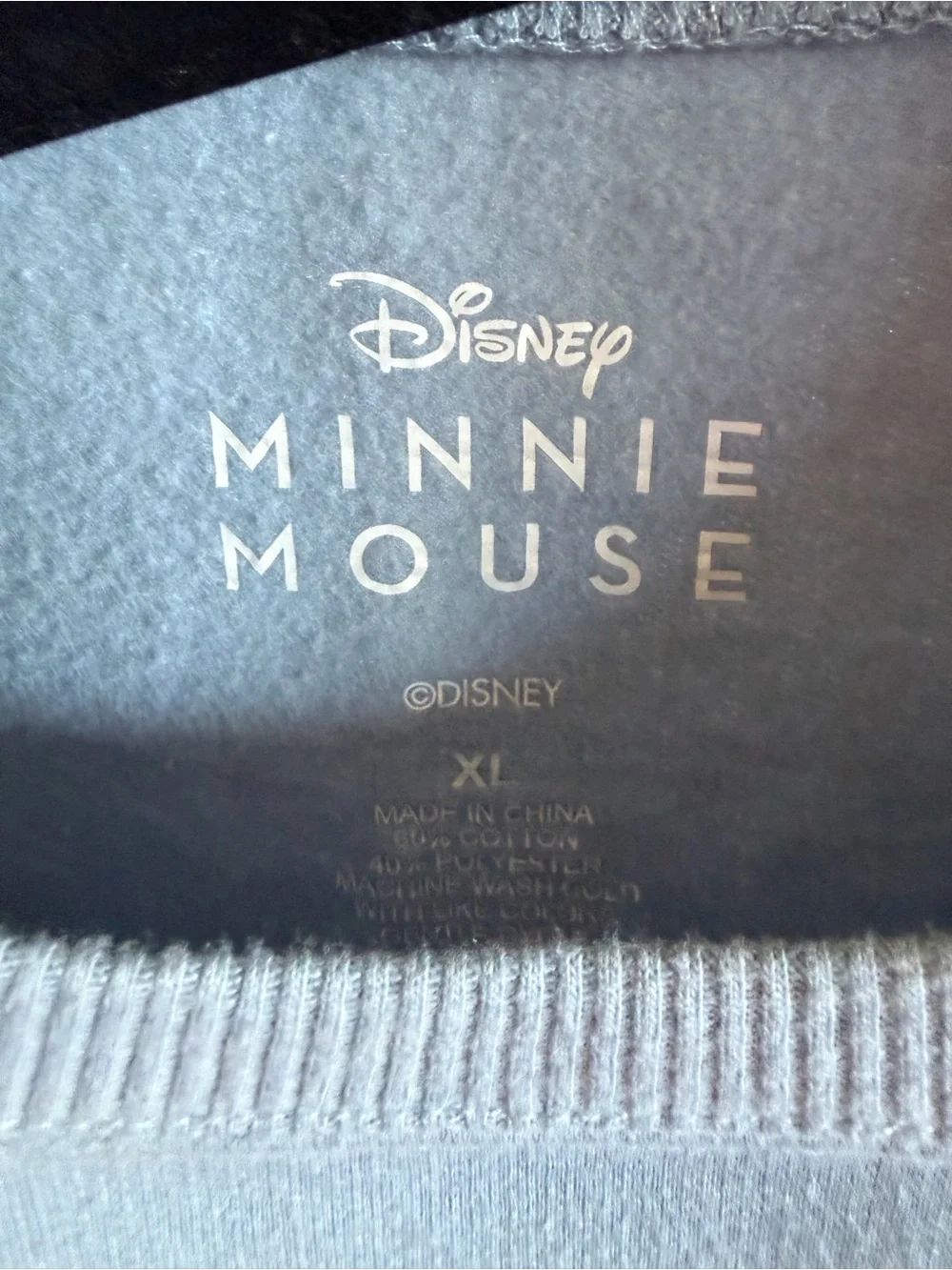 Disney Minnie Mouse Pullover Sweatshirt in Gray with White Print
